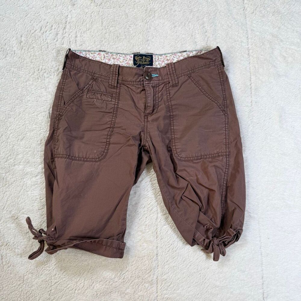 Vintage Y2K Polo Jeans Cropped Cinched Brown Pants